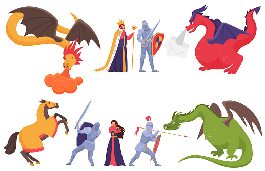 Medieval Knight And Dragon Vector Illustration Cartoon Flat Fairytale Prince Knight Character Fighting With Fire Breathing Fantasy Monster Dragon Isolated On White Stock Illustration - Download Image Now - iStock Medieval Knight And Dragon Vector Illustration Cartoon Flat Fairytale Prince Knight Character Fighting With Fire Breathing Fantasy Monster Dragon Isolated On White Stock Illustration - Download Image Now - iStock