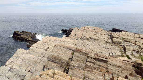 Coastal rock formations at Fort Williams, Cape Elizabeth, Maine