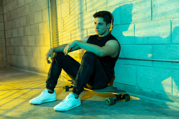 istock Young and attractive man after skating 1264382214