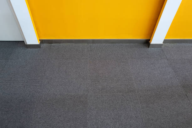 istock gray floor and yellow walls. 1264383806