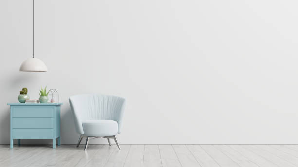istock The interior has a armchair on empty white wall background. 1264383874