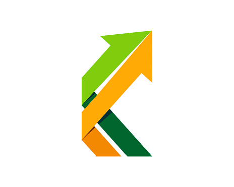 Green and yellow up arrow