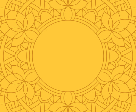 Mandala line frame circle pattern abstract background with space for your copy.
