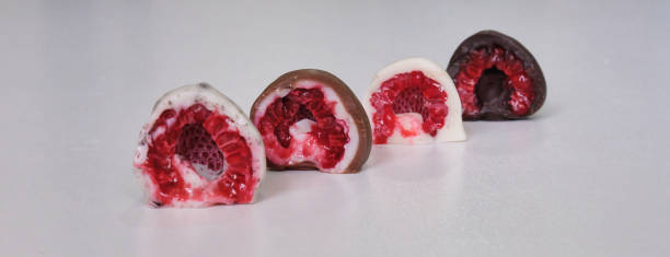 raspberries dipped or covered in mold chocolate