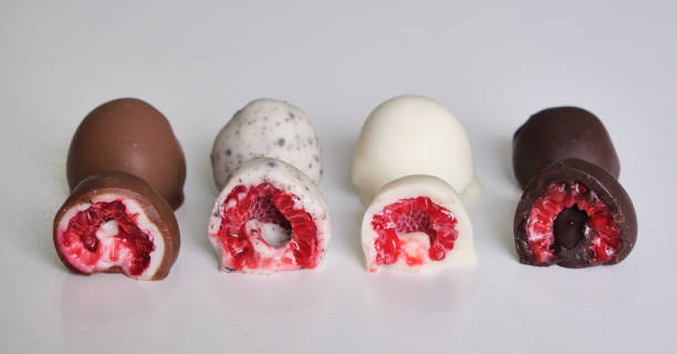 raspberries dipped or covered in mold chocolate
