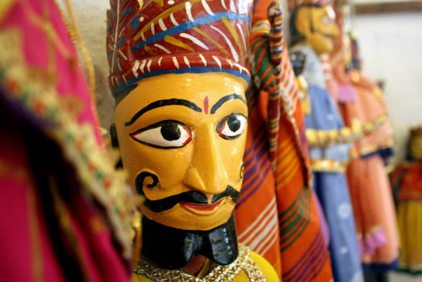 Puppet Indian Wooden Craft Indian wooden craft puppets world popular in shows rajasthani puppets stock pictures, royalty-free photos & images