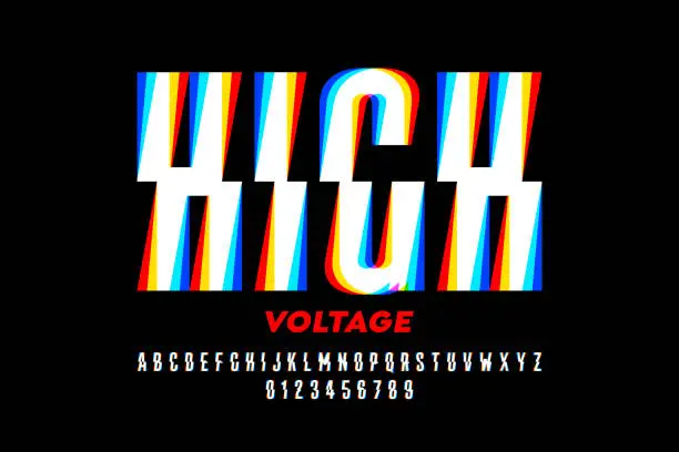 Vector illustration of High Voltage style font