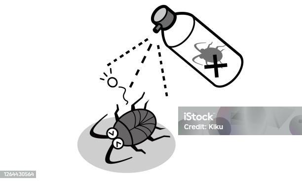 Cockroaches Eradicated By Spray Stock Illustration - Download Image Now - Animal, Brown, Cartoon