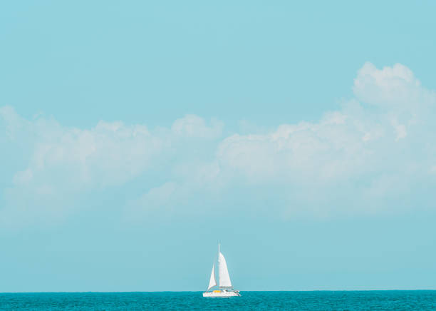 istock Sailing boat on the horizon 1264431667