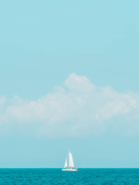 istock Sailing boat on the horizon 1264431668