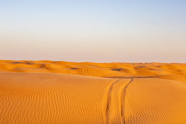 désert d’oman a’sharqiyah au coucher du soleil - sharqiyah photos et images de collection