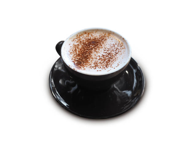 istock Hot chocolate or coffee black cup isolated on white background. 1264437046