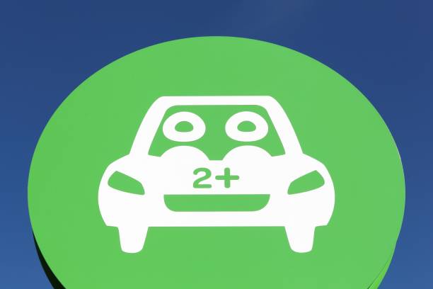 Carpool point signboard in France