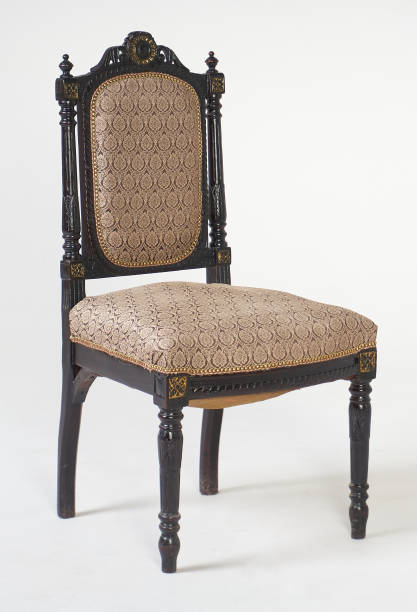istock Luxury Old-fashioned Chair On White Background, Upholstered Back, Carved Details 1264437927