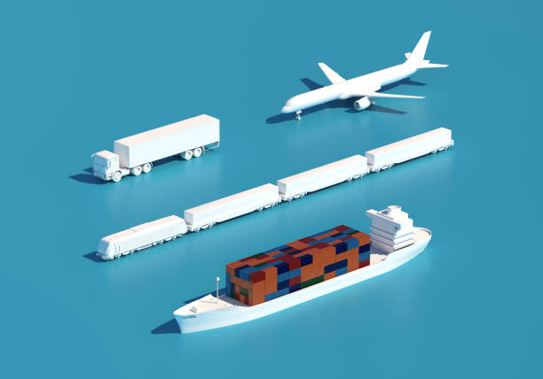 istock Digitally Generated Image Of Cargo Transport - stock photo 1264441364