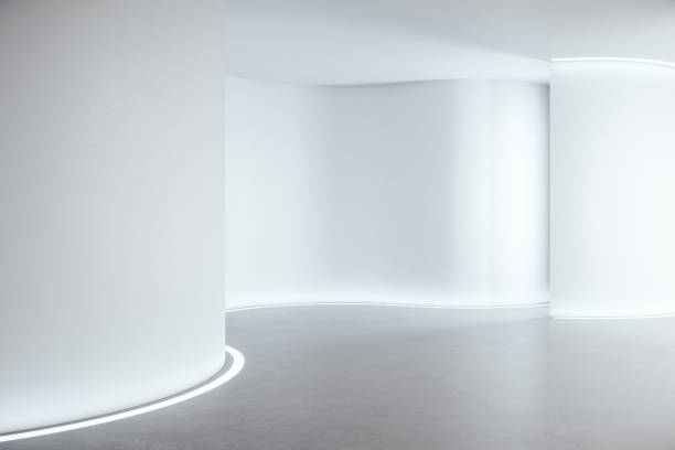 istock White futuristic concrete space ship interior 1264441640