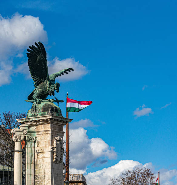 istock opper Imperial eagle and the Hungary flag 1264444071