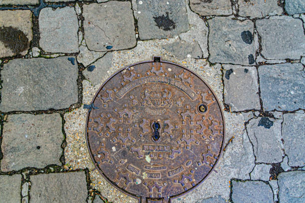 istock Sewer manhole in the pavement in Budapest 1264444079