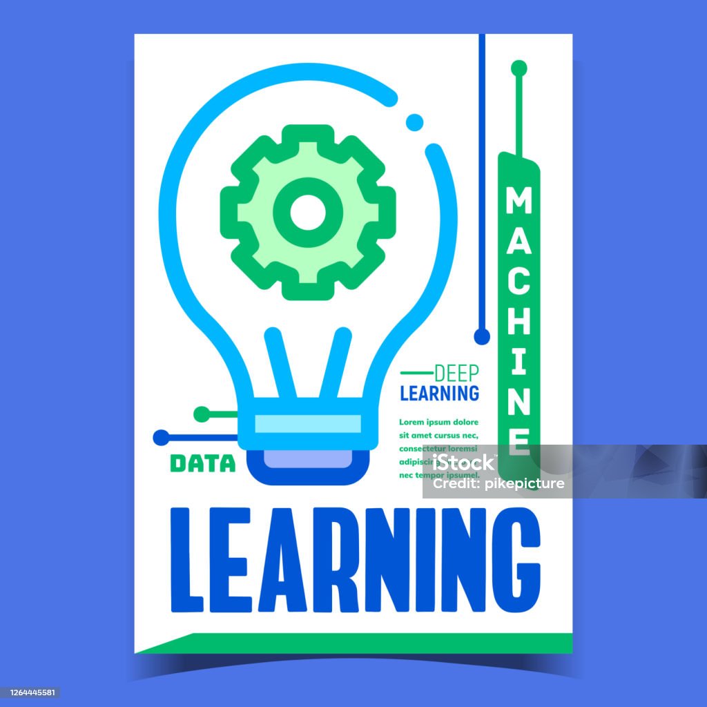 Machine Learning Creative Advertise Banner Vector Stock Illustration ...