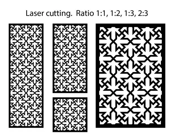 Vector illustration of Laser cutting. Arabesque decorative vector panel. Template for interior partition in arabic style. Laser cutting design