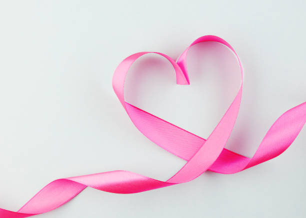 istock pink heart ribbon isolated on a blue background 1264450060
