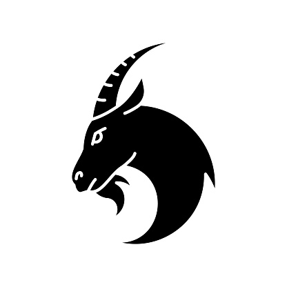 Capricorn Zodiac Sign Black Glyph Icon Stock Illustration - Download Image  Now - Goat, Capricorn, Logo - iStock