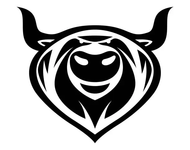 Vector illustration of bull mascot