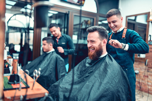 Good And Positive Energy In Bustling Barber Shop