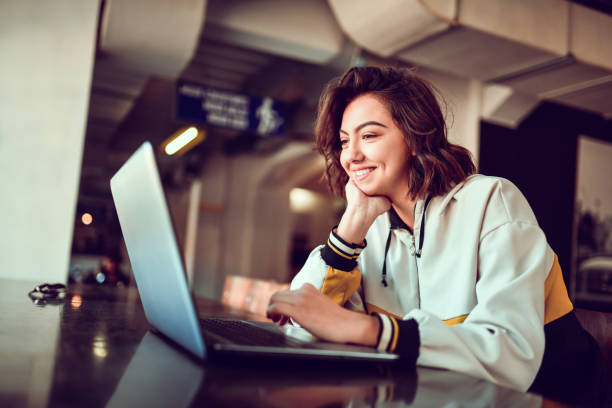istock Female Enjoying Video Conference On Laptop 1264457137