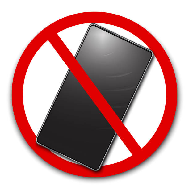 istock Phone call barring sign. Crossed out mobile phone icon. Realistic call barring sign. Vector image. Stock photo. 1264465677