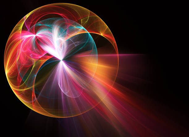 istock Abstract color dynamic background with lighting effect. Fractal art 1264466016