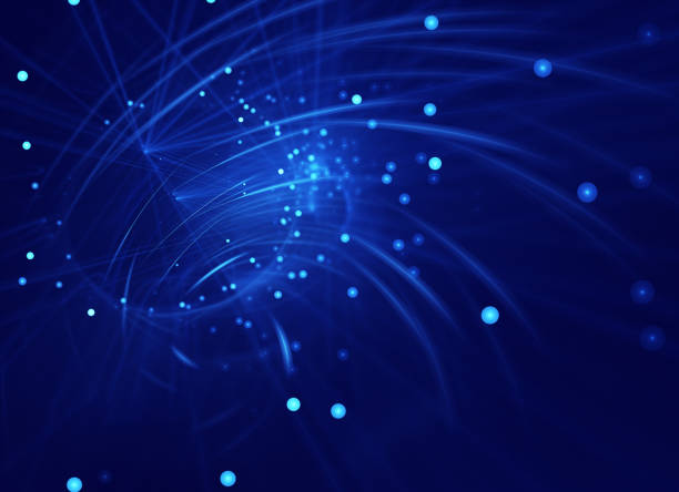 istock Dynamic curves ands blur pattern. Fractal graphics. Science and technology concept, bokeh 1264466670
