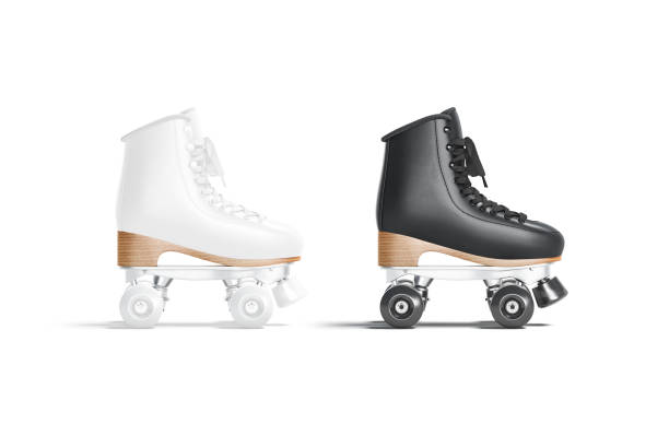 istock Blank black and white roller skates with wheels mockup, isolated 1264472479