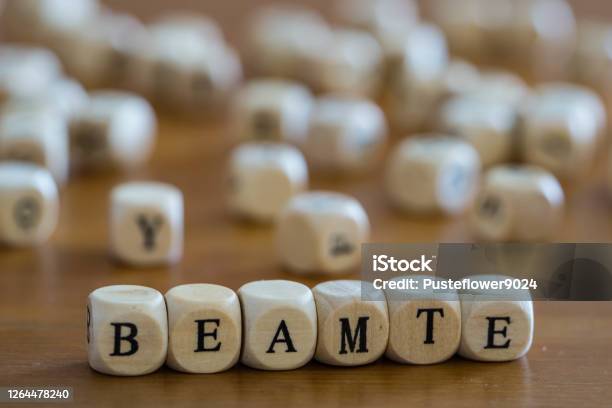 Wooden Letter Officials German Beamte Stock Photo - Download Image Now - Civil Servant, Germany, Abstract