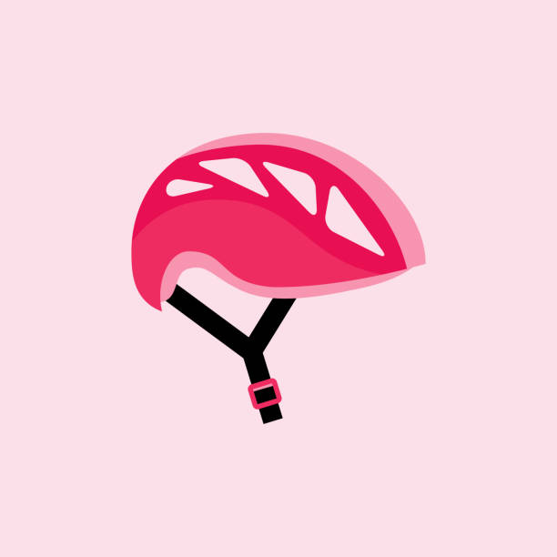 ilustraciones, imágenes clip art, dibujos animados e iconos de stock de ilustración de material de casco de bicicleta - casco de ciclista