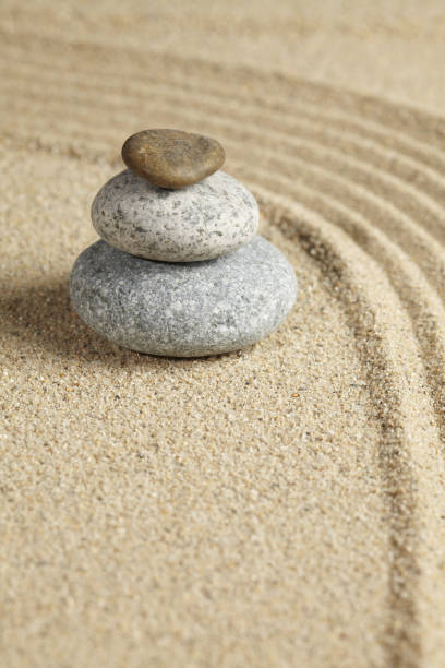 istock Three stones stacked up in rock garden 1264484929