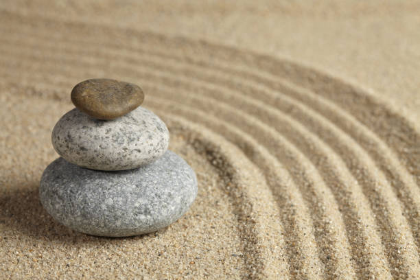 istock Three stones stacked up in rock garden 1264484951