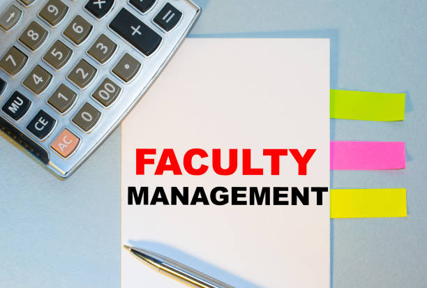 istock Business concept - Top view notebook writing Faculty Management 1264484955