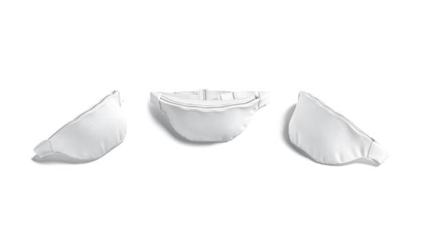 istock Blank white waist bag mockup lying, top and side view 1264486498