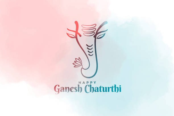 beautiful ganesh chaturthi festival watercolor background design beautiful ganesh chaturthi festival watercolor background design 32330 stock illustrations