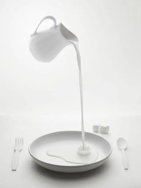 Photo of Milk poured onto a plate