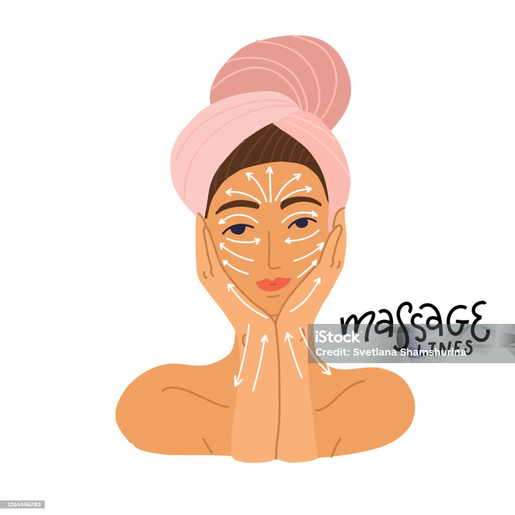 Cô Gái Dễ Thương Trong Khăn Chuẩn Bị Massage Theo Sơ Đồ Của Các ...