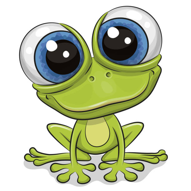 Cartoon Frog isolated on a white background Cute Cartoon Frog isolated on a white background frog stock illustrations
