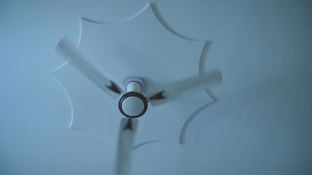 Electric fan in the room at night