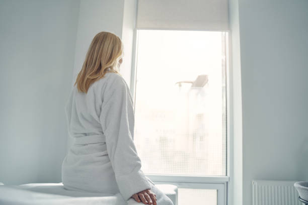 istock Relaxed fair haired female in comfortable clinic room 1264506611