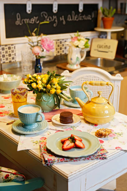 istock Breakfast in the kitchen with vintage style 1264508853