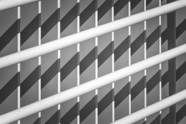 Barrier with shadows and lights and geometric effect. High quality photo