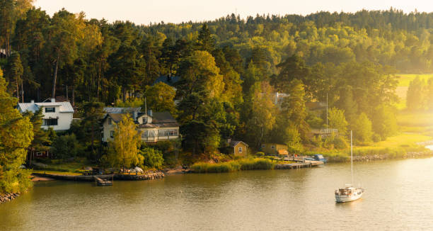 istock Village by the lake 1264519677