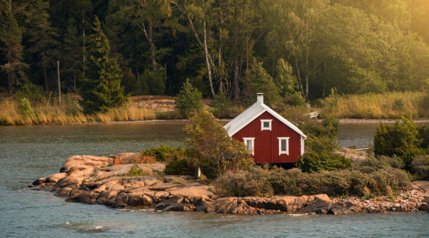 istock Village by the lake 1264519687