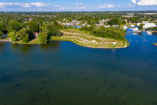 カナダ ケズウィック州シムコー湖のクックズベイでの航空写真 カナダのストックフォトや画像を多数ご用意 カナダ, カナダ オンタリオ州